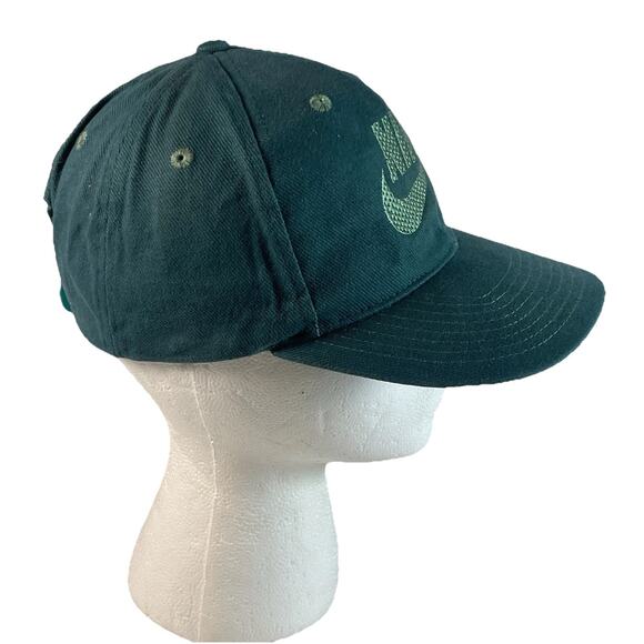 Nike Vtg Hat Swoosh Logo Spellout Snapback Cap Green 1990s White Tag Taiwan OSFA - Picture 2 of 10